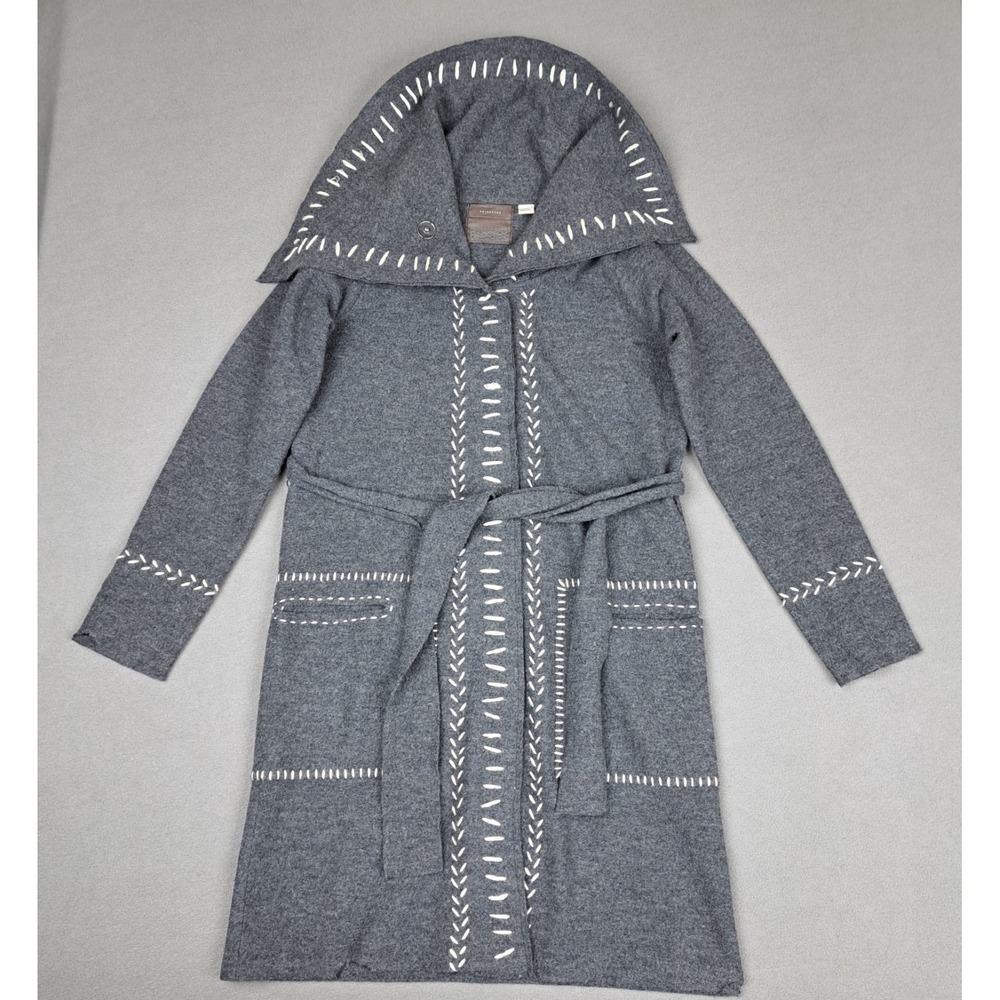 Anthropologie Guinevere Jacket Womens Small Grey Merino Wool Whipstitch *READ